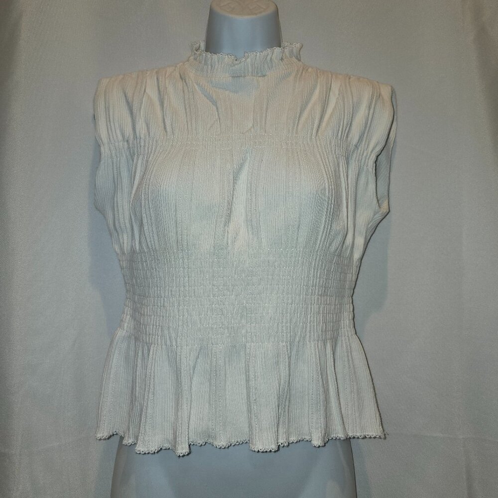 Sandro Corinne Smocked Peplum Top, Size 1